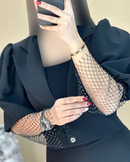 کت کراپ استین مش